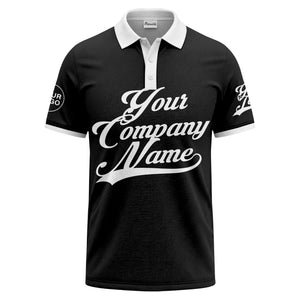 custom script logo corporate casual polo shirt for men