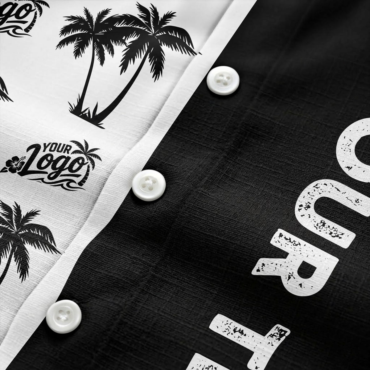 customizable palm tree & personalized text tropical green hawaiian shirt for vacation