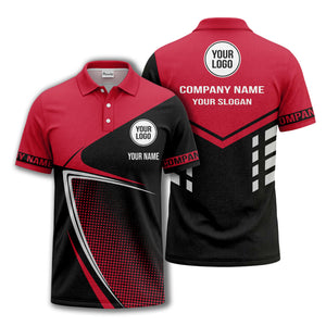 diagonal stripe dot geometric polo shirt for men