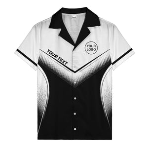 halftone dot custom logo hawaiian shirt for men