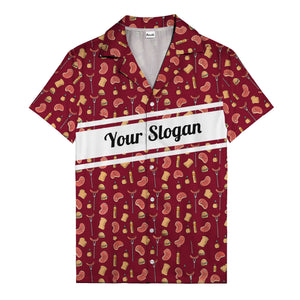 steak sausage burger cartoon grill repeat hawaiian shirt