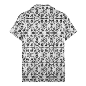 watercolor palm leaf repeat tropical hawaiian shirt for men