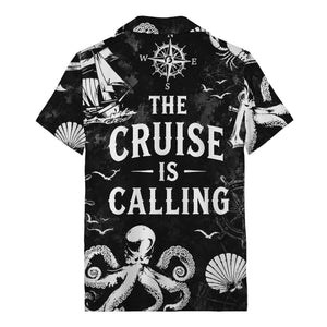 anchor octopus compass nautical adventure hawaiian shirt for men