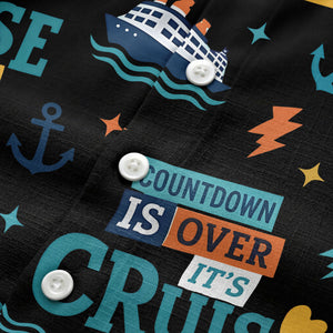 cruise ships & anchors cartoon fun hawaiian shirt for vacation
