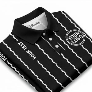custom logo circle & wavy lines personalized polo shirt
