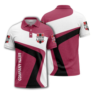 custom logo diagonal stripe corporate polo shirt for business uniforms
