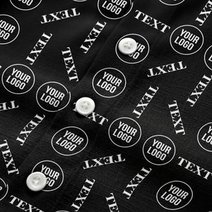 custom text & logo repeat pattern hawaiian shirt