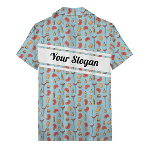 steak sausage burger cartoon grill repeat hawaiian shirt