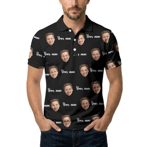 custom face portrait repeat polo shirt