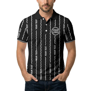 custom logo circle & wavy lines personalized polo shirt