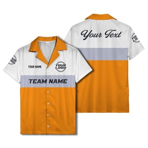 custom team logo & name bowling hawaiian shirt