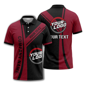 customizable company logo diagonal stripe polo shirt for corporate teams