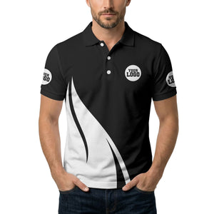 diagonal stripe custom logo modern graphic polo shirt