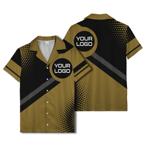 diagonal stripe logo modern hawaiian shirt