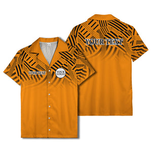 geometric waves & stripes abstract hawaiian shirt for men