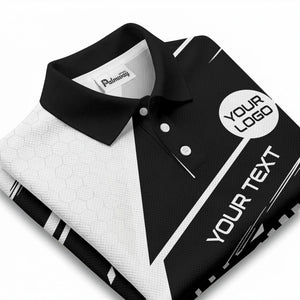 hexagon grid diagonal stripe modern geometric polo shirt for men
