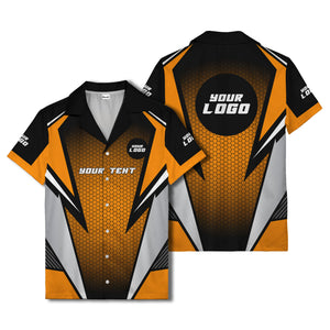 hexagon grid lightning bolt hawaiian shirt for men