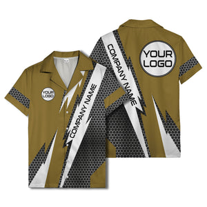 hexagonal grid lightning bolt geometric hawaiian shirt for men