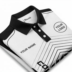 modern chevron stripes personalized logo corporate polo shirt