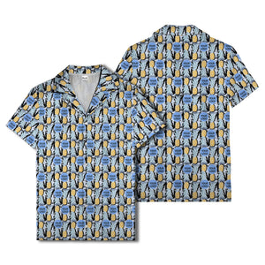 pineapple repeat & custom logo aloha hawaiian shirt
