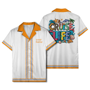 retro bowling diamond geometric personalized hawaiian shirt for men