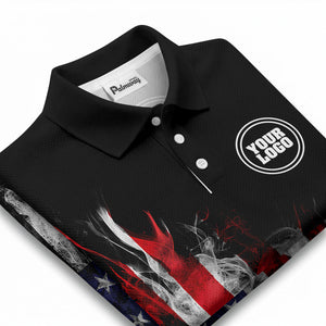 smoky american flag stars & stripes patriotic bold golf polo shirt