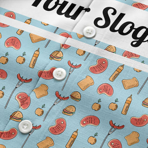 steak sausage burger cartoon grill repeat hawaiian shirt