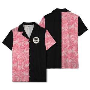 watercolor flamingo pineapple leaf repeat hawaiian shirt for men
