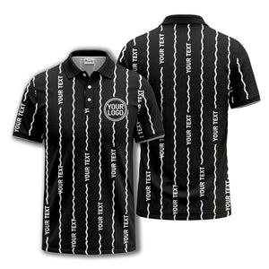 custom logo circle & wavy lines personalized polo shirt