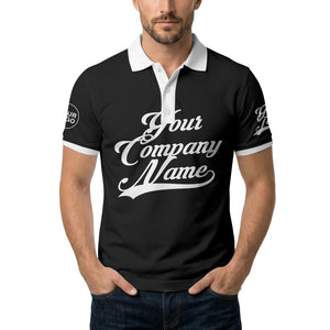 custom script logo corporate casual polo shirt for men