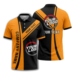 customizable company logo diagonal stripe polo shirt for corporate teams