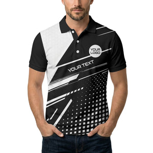 hexagon grid diagonal stripe modern geometric polo shirt for men