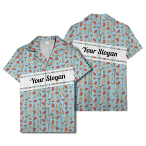 steak sausage burger cartoon grill repeat hawaiian shirt