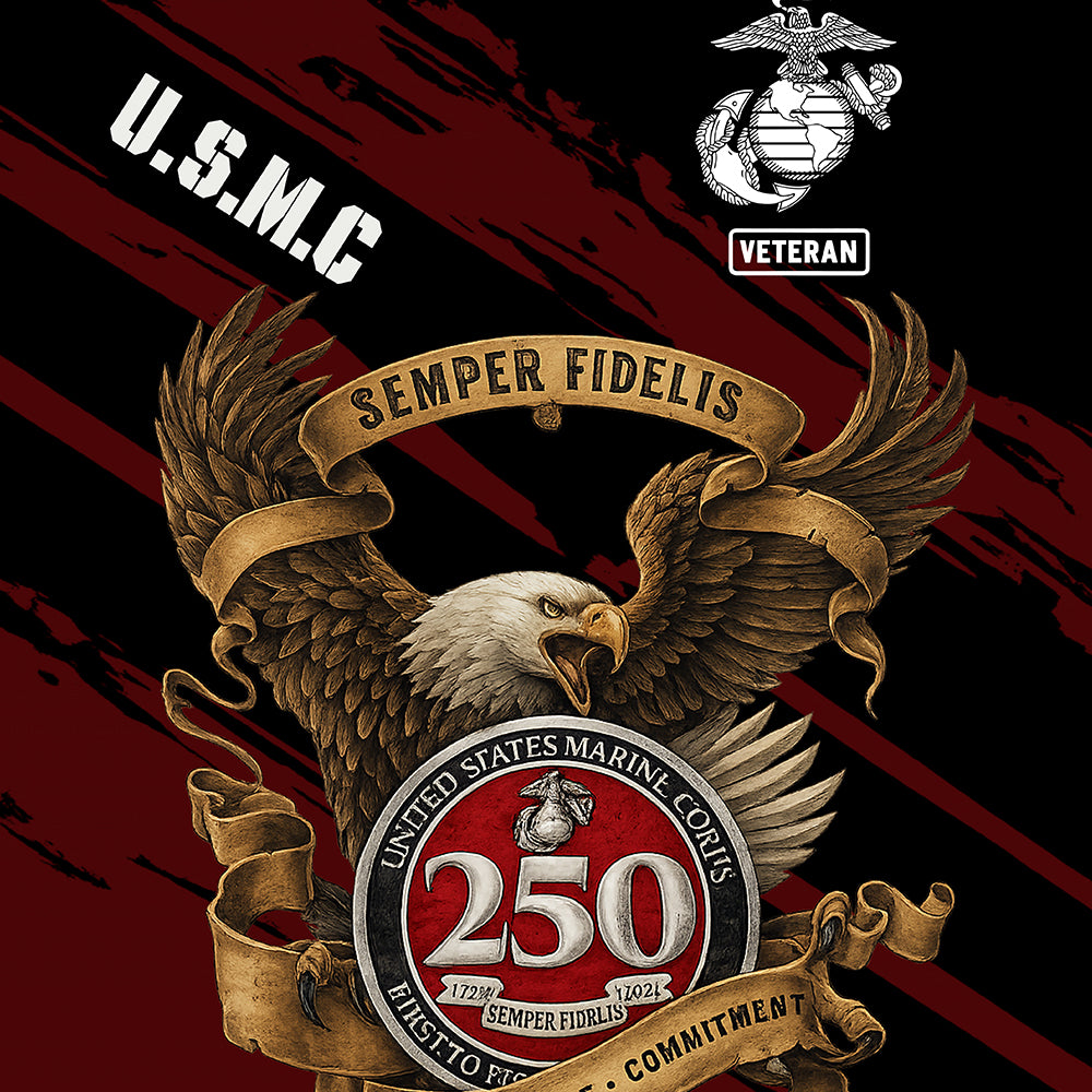 USMC 250th Anniversary Veteran - Custom Military Shirts