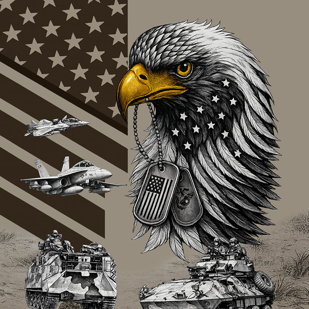US Marines Veteran Eagle - Custom Military Shirts