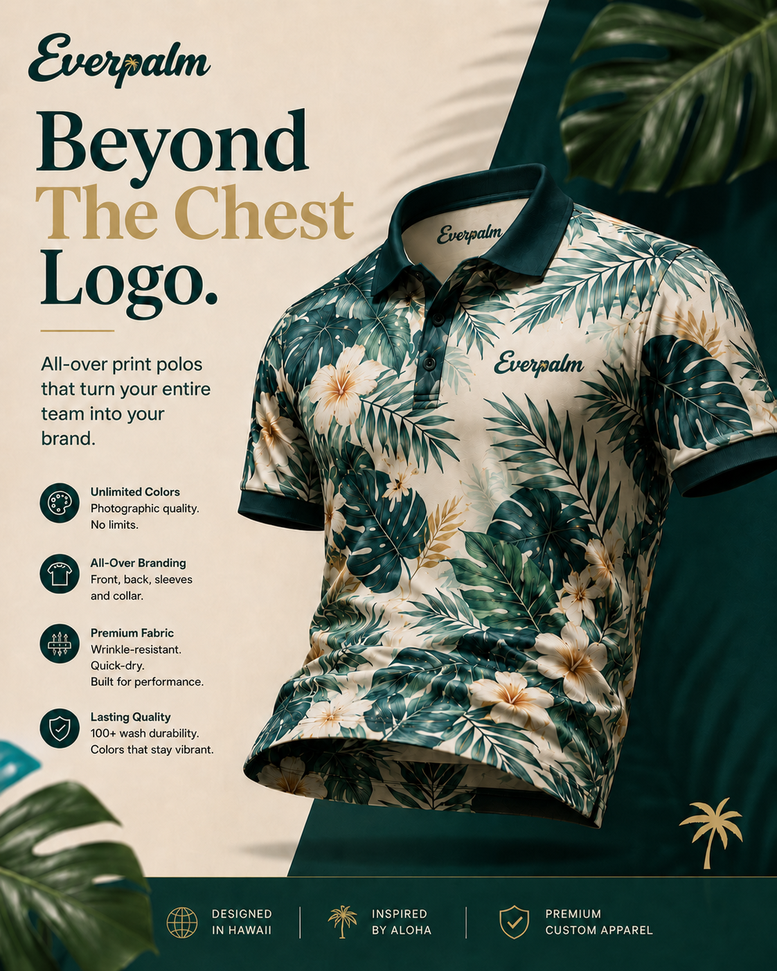 Custom Polo Shirts: All-Over Print, Fabric Options, and Bulk Pricing