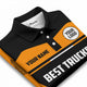 semi-truck cityscape graphic polo shirt for trucker pride