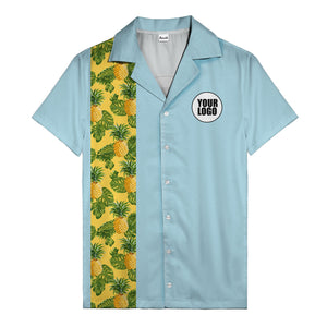 Juicy Pineapple Leaf Party Yellow Hawaiian Shirt For Men