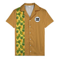 Juicy Pineapple Leaf Party Yellow Hawaiian Shirt For Men