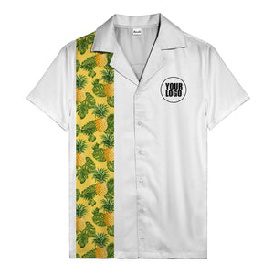 Juicy Pineapple Leaf Party Yellow Hawaiian Shirt For Men