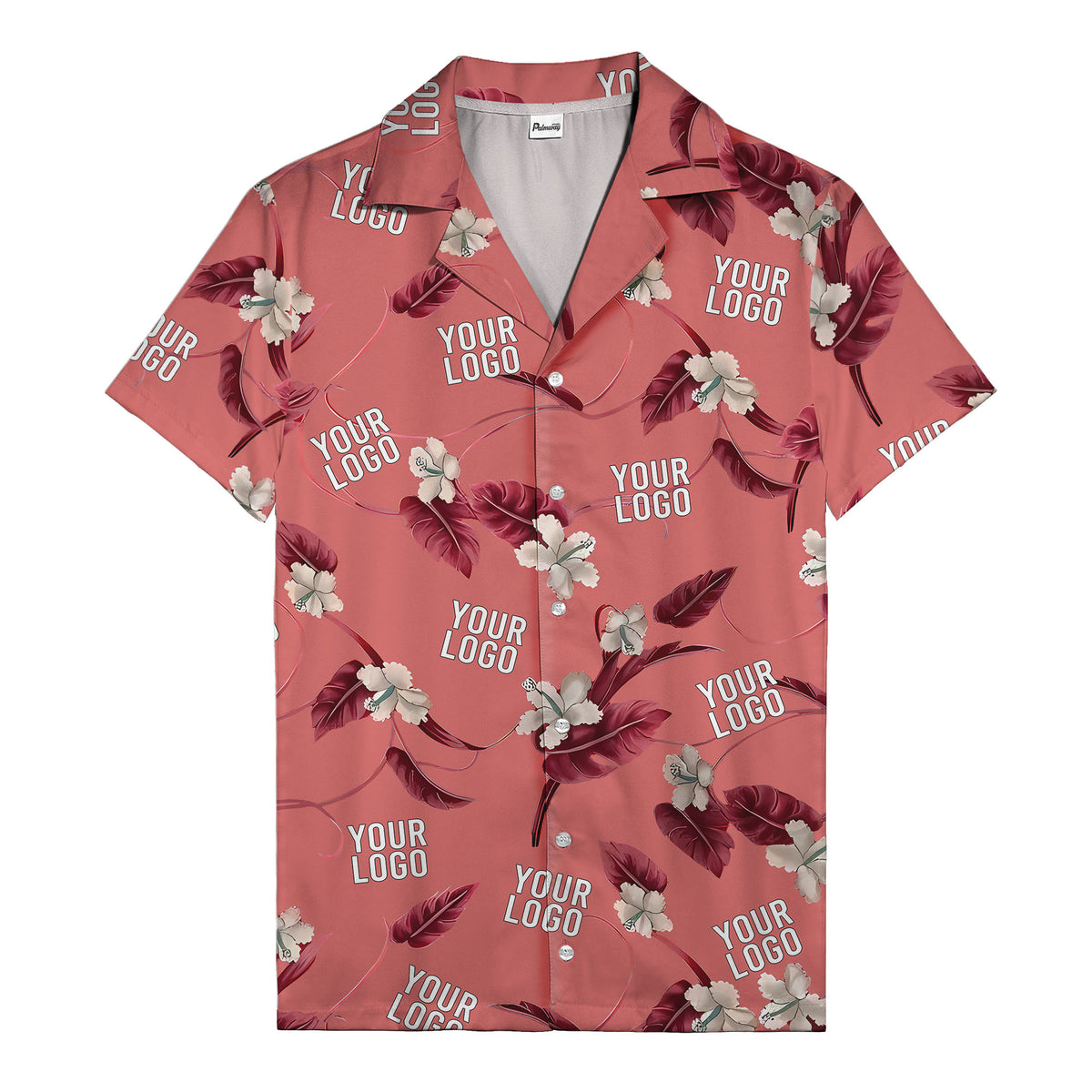 watercolor hibiscus & monstera black hawaiian shirt for men