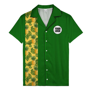 Juicy Pineapple Leaf Party Yellow Hawaiian Shirt For Men