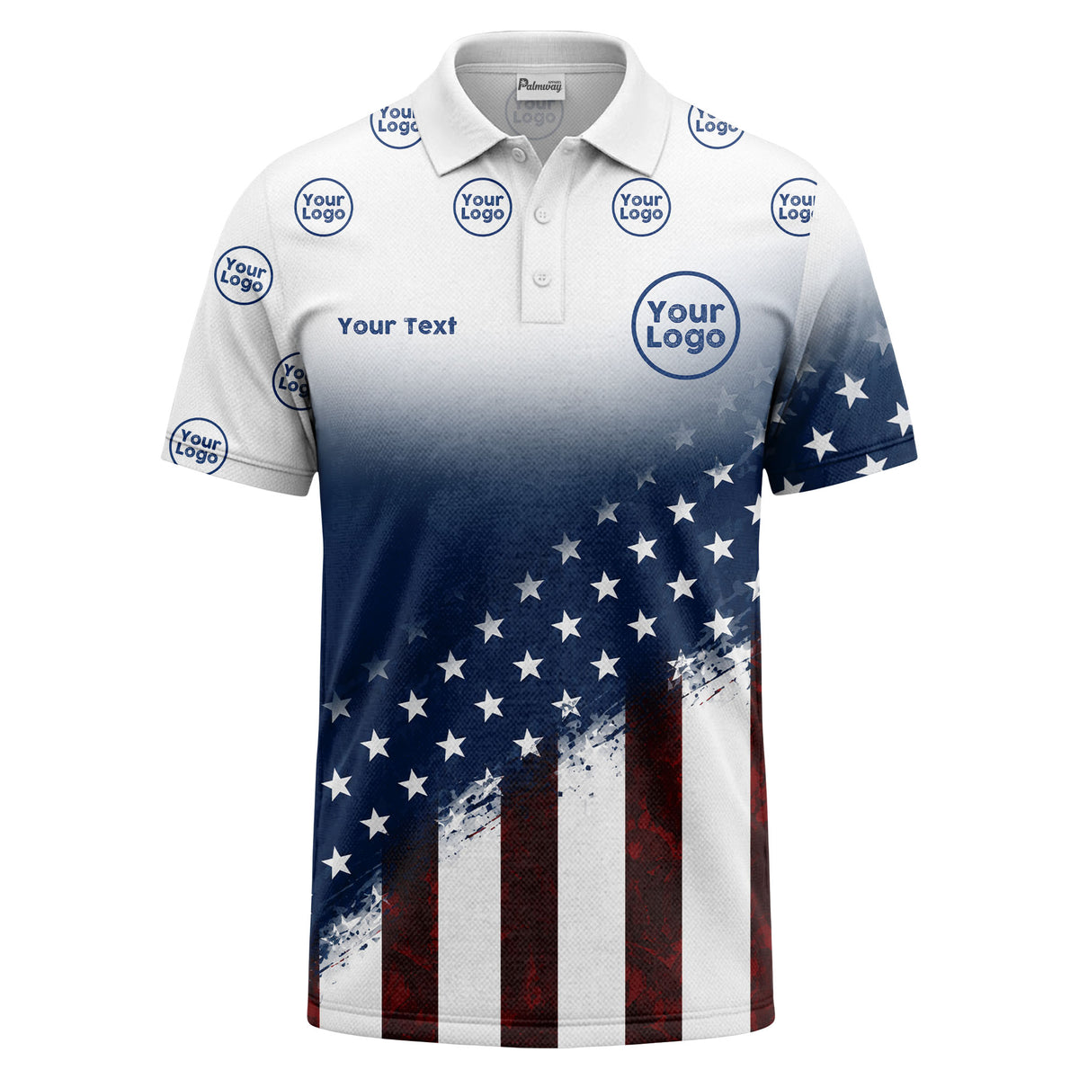 american flag stars & stripes patriotic eagle polo shirt for men