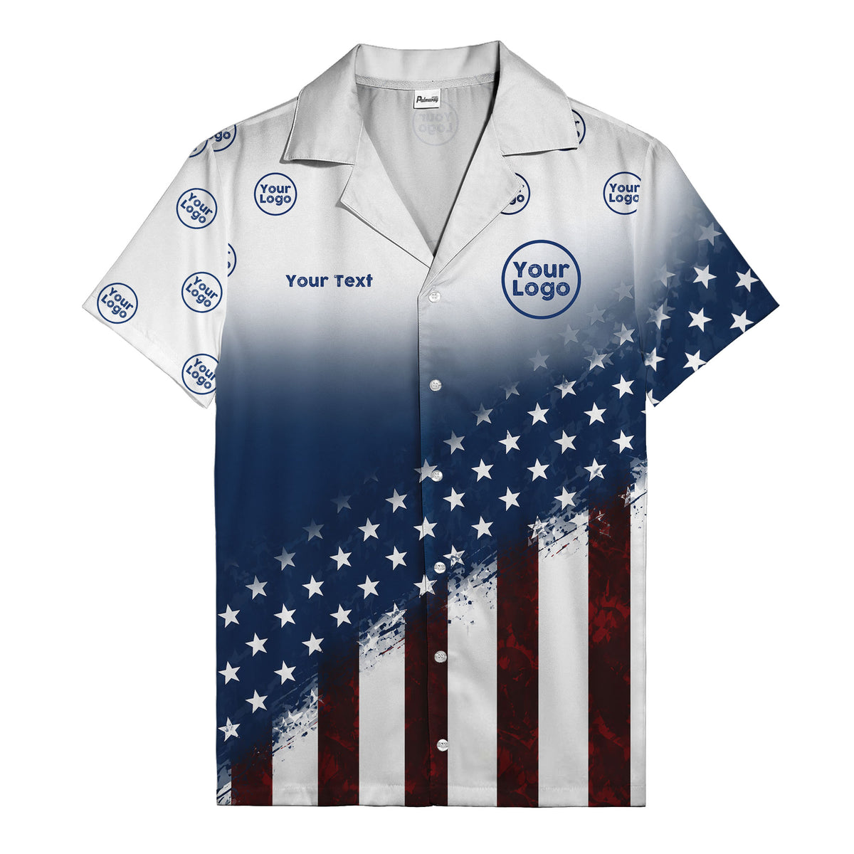 american flag stars & stripes patriotic hawaiian shirt for men
