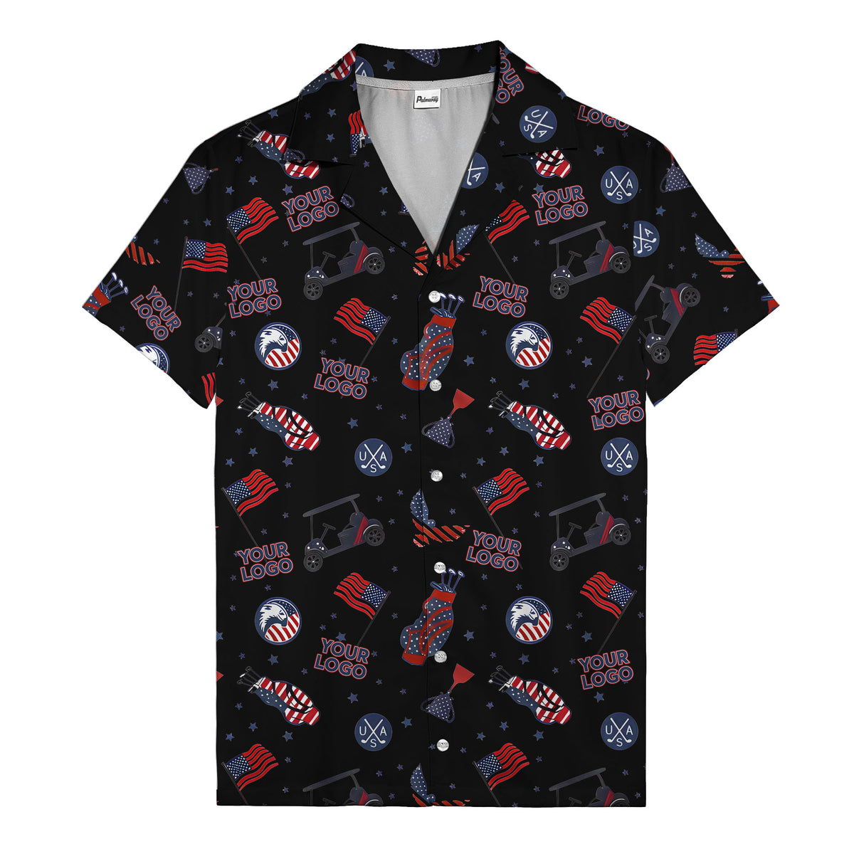 american golf flags bald eagles golf carts hawaiian shirt for men