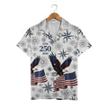 Bald Eagle American Flag Hawaiian Shirt - 4th of July Fireworks Print