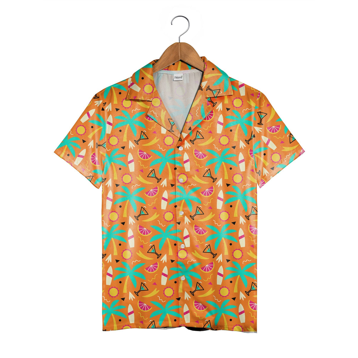 Beach Day Hawaiian Shirt with Surfboards and Citrus Slices