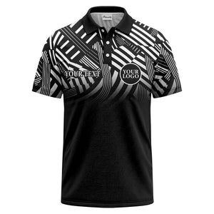 bold geometric stripes customizable polo shirt for men