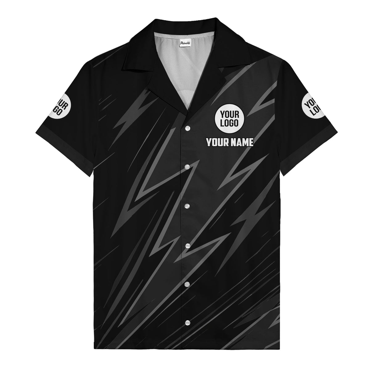 bold lightning bolt repeat pattern personalized hawaiian shirt for men