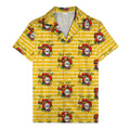 Cartoon Drum Kits & Musical Notes Yellow Hawaiian Shirt